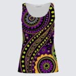 A purple and yellow paisley pattern tank top