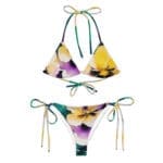 Floral printed bikini with tie details.