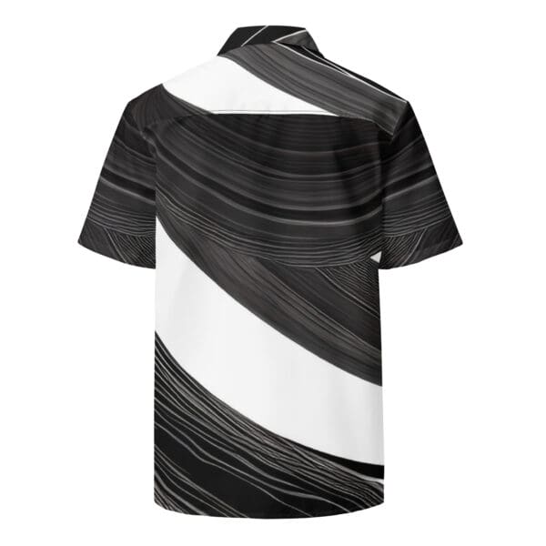 A black and white shirt with a design on it