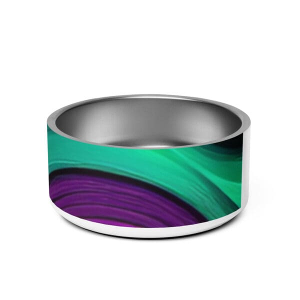 A purple and green ring is shown.