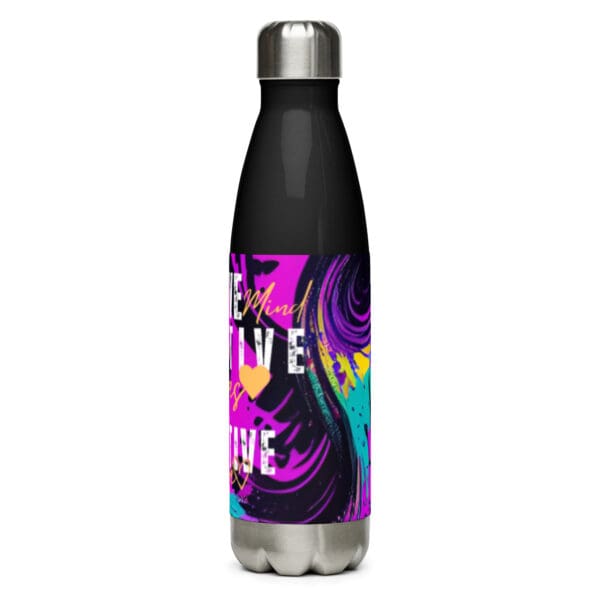 A water bottle with the words " live love dance ".