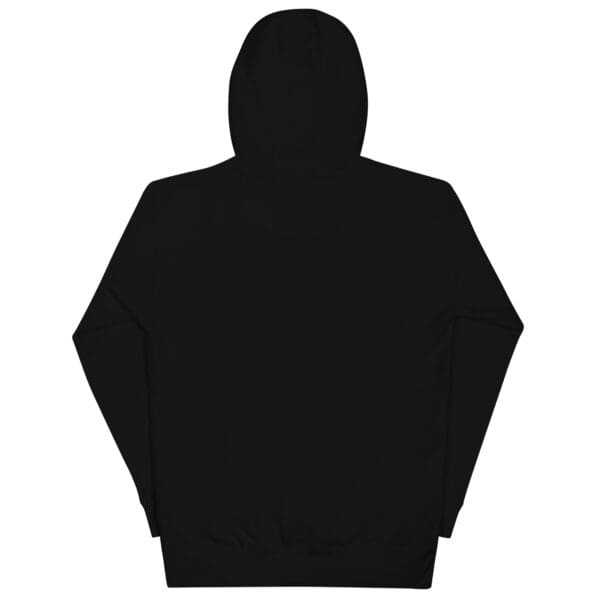 A black hoodie with the back of it.