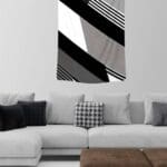 Modern black and white wall art design.