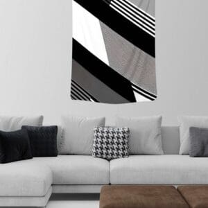 Modern black and white wall art design.