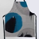 Stylish apron with abstract blue circles.