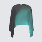 Colorful sheer wrap with gradient design.