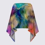 Colorful abstract scarf design with flowing fabric.