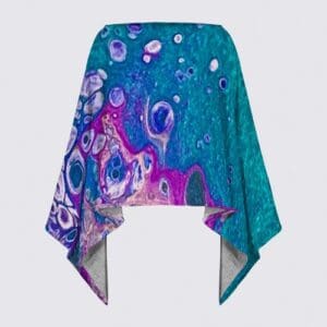 Colorful abstract design on a scarf.