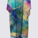 Colorful abstract kimono-style garment design.