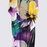 Colorful floral kimono with vibrant patterns.