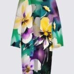 Floral kimono in vibrant colors.