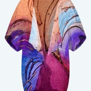 Colorful abstract design on a kimono.
