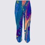 Colorful abstract patterned pants design.