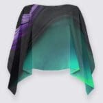 Colorful abstract patterned shawl or cape.
