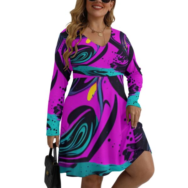 Plus size abstract print skater dress.