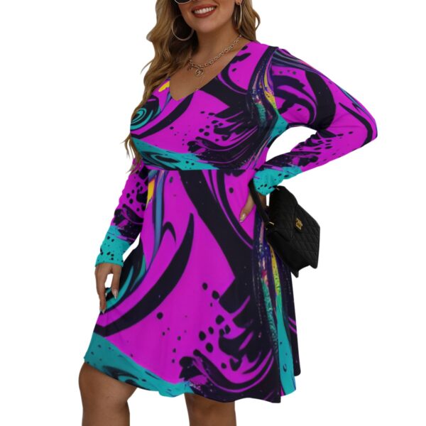 Plus size abstract print dress.