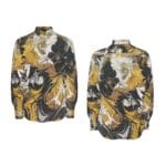 Marbled long-sleeve shirt in black and gold.