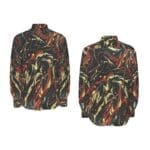 Colorful marbled long-sleeve shirt design.