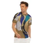 Man wearing a stylish graphic t-shirt.
