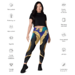 Model wearing stylish high-waisted leggings.