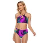 Colorful bikini with trendy pattern design.