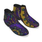 Purple and gold mandala ankle boots.