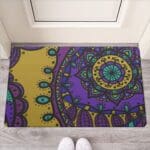 Purple and gold mandala doormat.