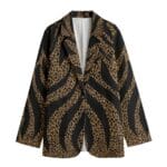 Brown leopard print blazer jacket.