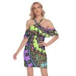 Colorful mandala print mini dress.