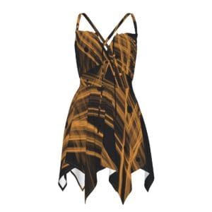 Abstract gold and black dress.
