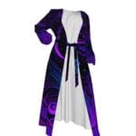 Purple and black patterned long robe.
